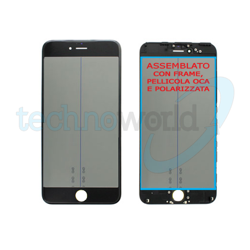 Vetro Display iPhone 5s/SE Nero (Frame,Oca,Polarized)