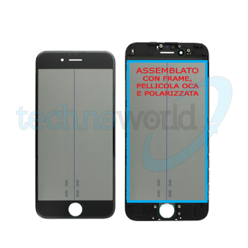 Vetro Display iPhone 6s Nero (Frame,Oca,Polarized)