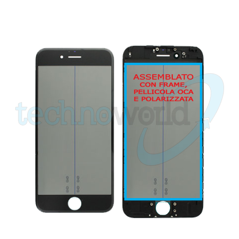 Vetro Display iPhone 6s Plus Nero (Frame,Oca,Polarized)