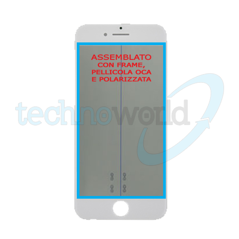Vetro Display iPhone 7 Bianco (Frame,Oca,Polarized)