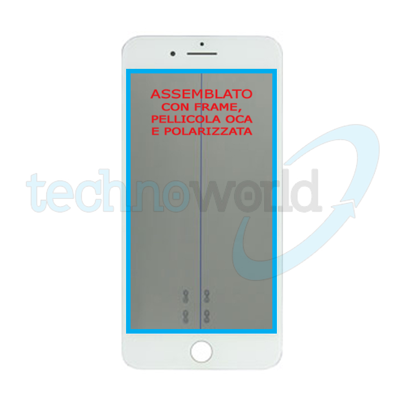 Vetro Display iPhone 7 Plus Bianco (Frame,Oca,Polarized)