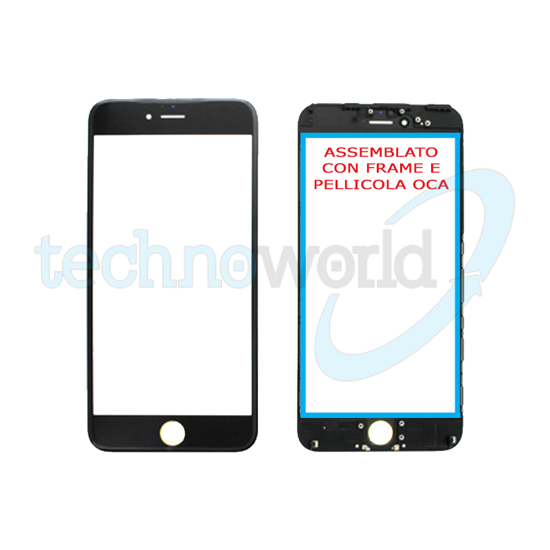 Vetro Display iPhone 6 Plus Nero (Frame,Oca)