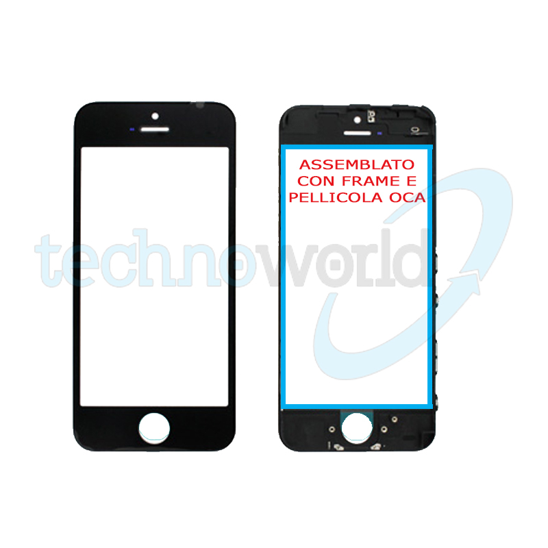 Vetro Display iPhone 5c Nero (Frame,Oca)