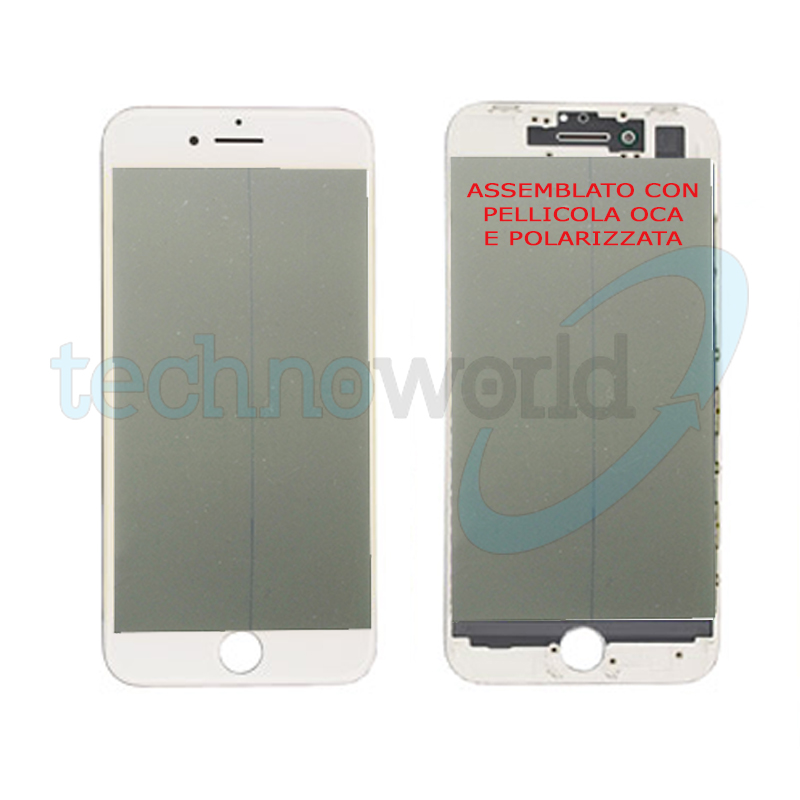 Vetro Display iPhone 8 Bianco (Frame,Oca,Polarized)