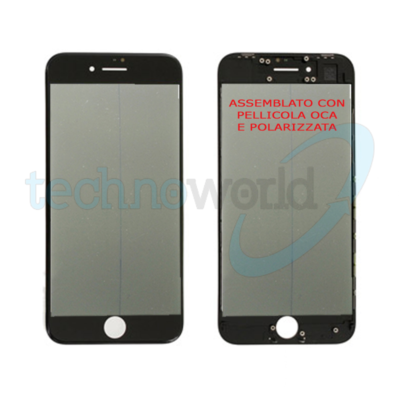 Vetro Display iPhone 8 Nero (Frame,Oca,Polarized)