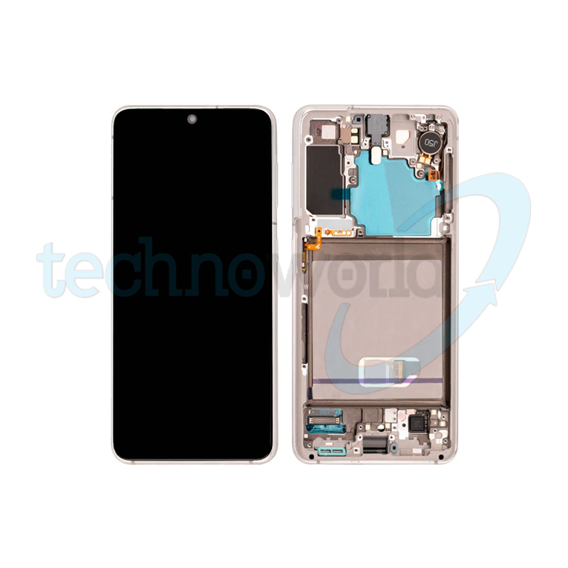 Display Ori. Samsung S21 G991 Bianco con Frame