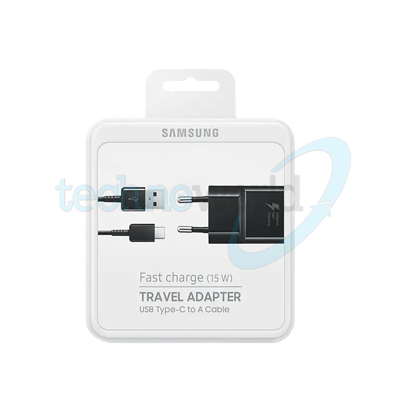 Caricabatterie Samsung EP-TA20EBE Fast Charger Nero USB-C