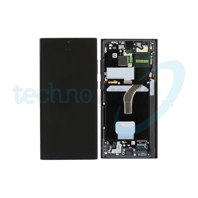 Display Ori. Samsung S22 Ultra S908 Graphite / Sky Blue / Red con Frame