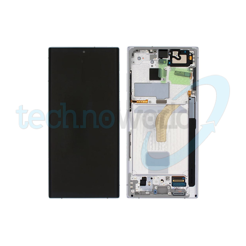 Display Ori. Samsung S22 Ultra S908 Bianco con Frame