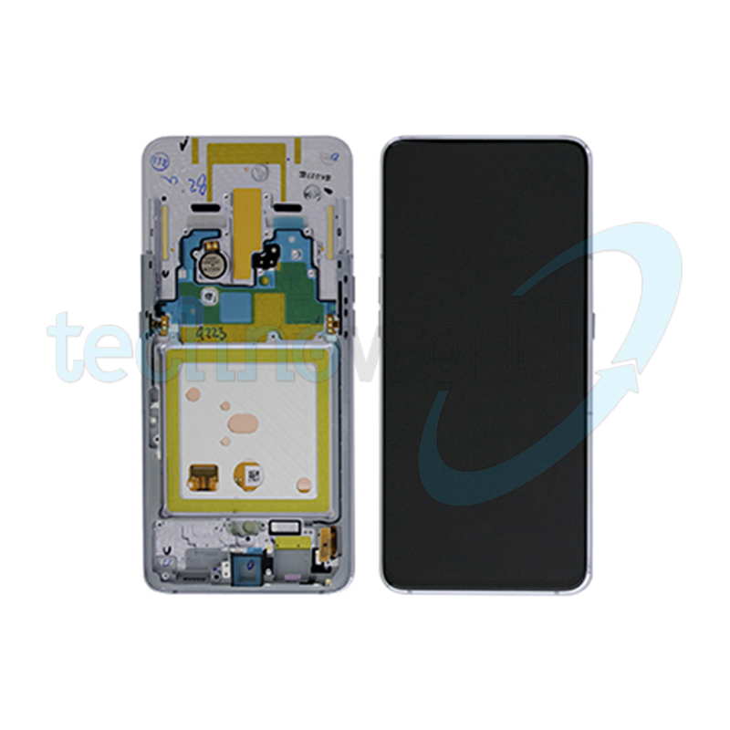 Display Ori. Samsung A80 A805 Bianco con Frame