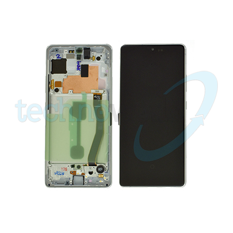 Display Ori. Samsung S10 G770 Lite Bianco con Frame