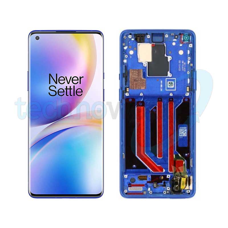 Display OnePlus 8 Pro Blu con Frame - Disassembled