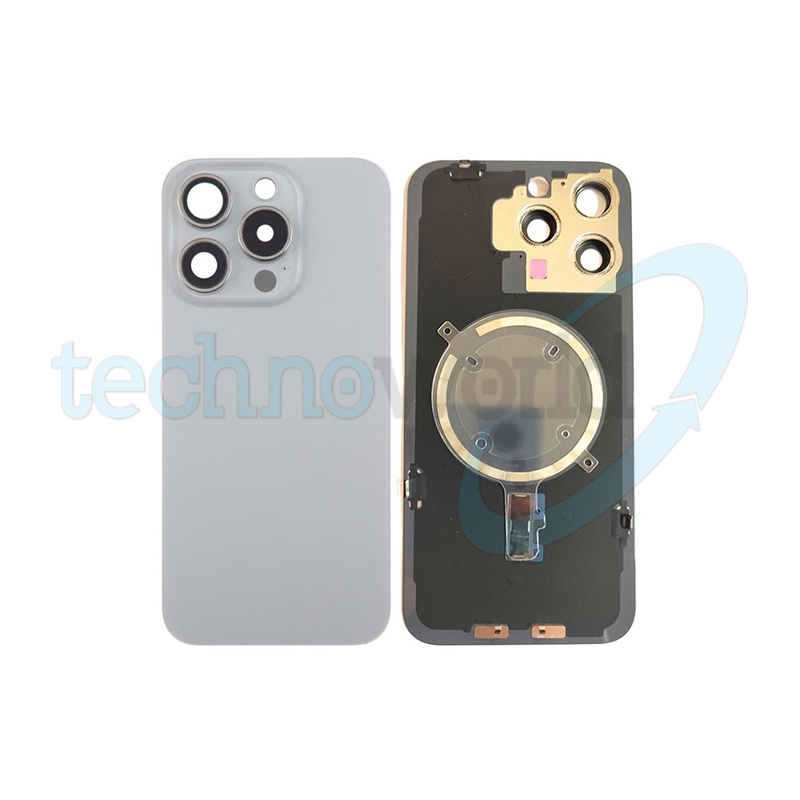 Vetrino Cover Batteria iPhone 15 Pro Max Titanio Naturale