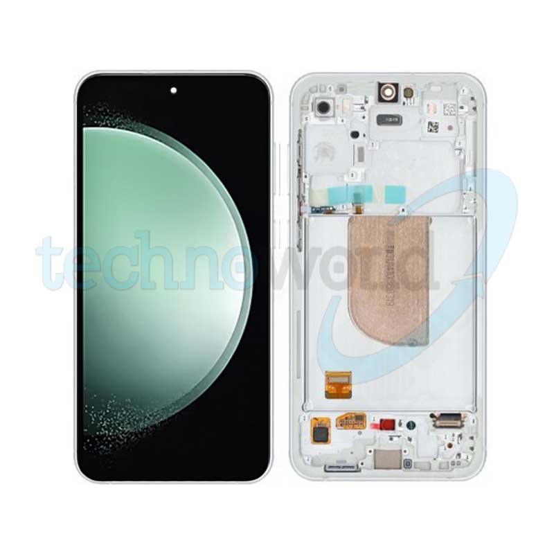 Display Ori. Samsung S23 FE 5G S711 Bianco con Frame