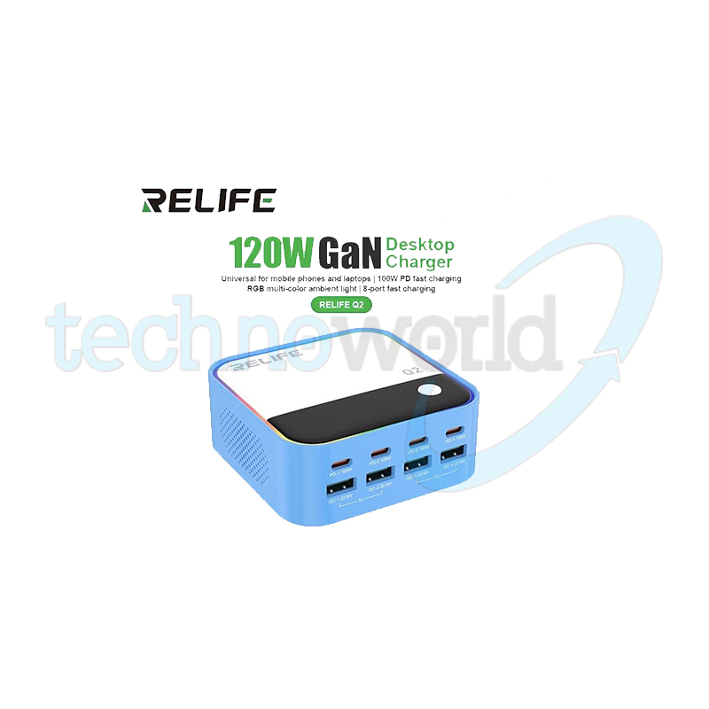 Relife RL-Q2 Ricarica Rapida PD 120w 8 Porte