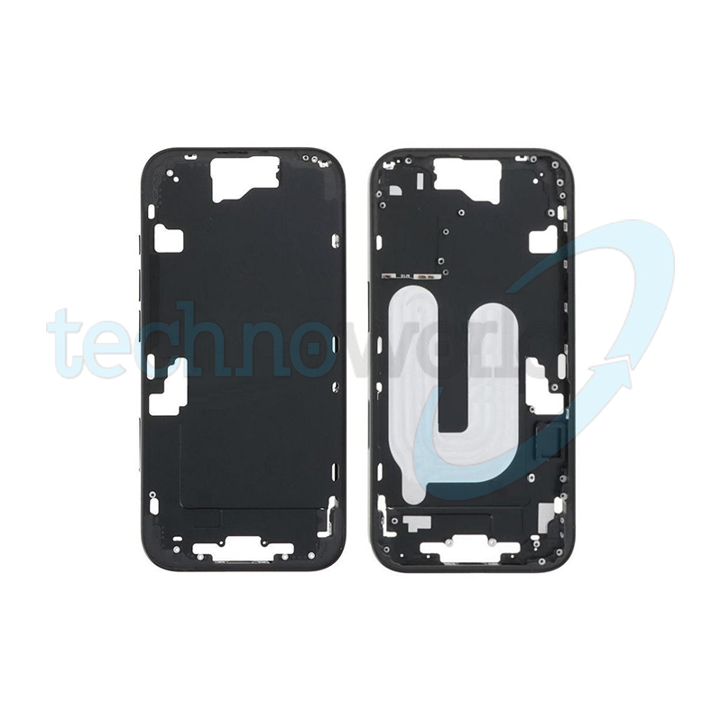 Telaio Centrale iPhone 16 Nero - (Con Flat Tasto Camera)