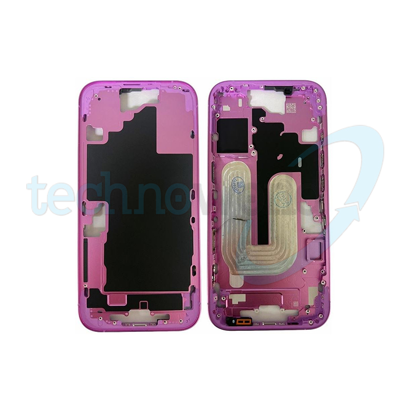 Telaio Centrale iPhone 16 Rosa - (Con Flat Tasto Camera)