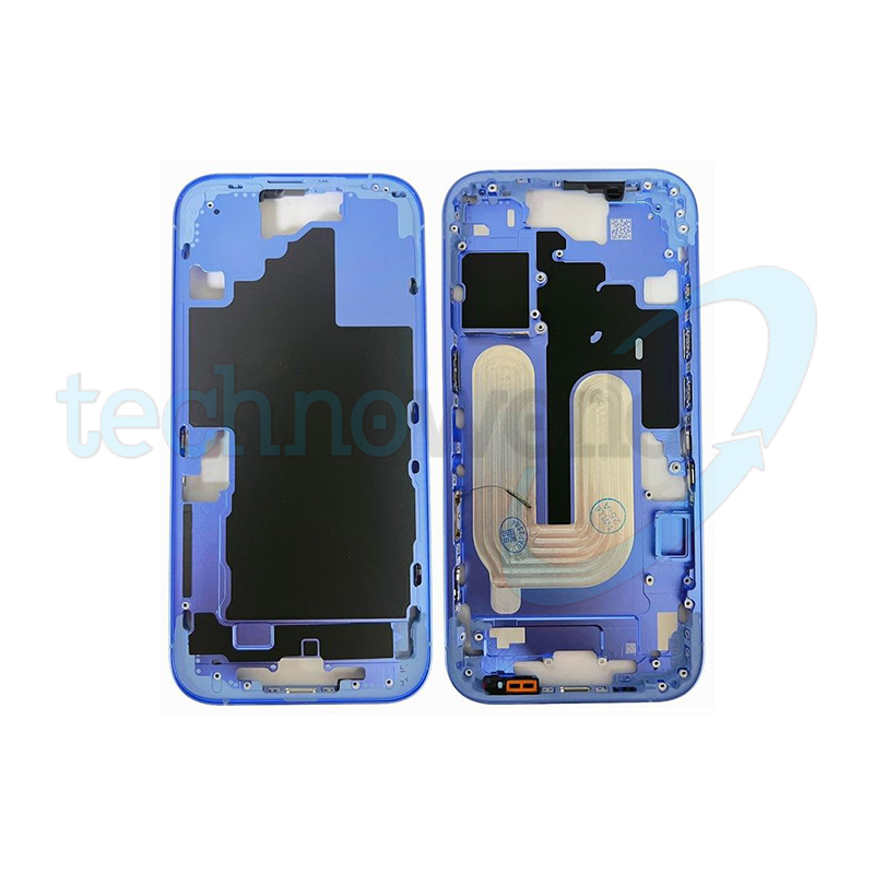 Telaio Centrale iPhone 16 Blu - (Con Flat Tasto Camera)