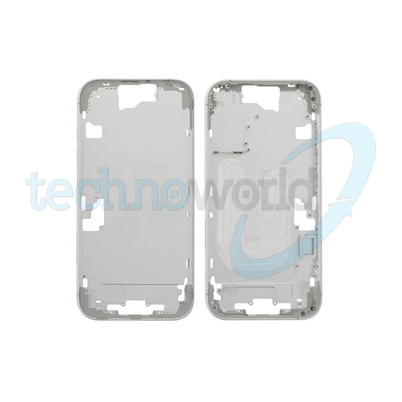 Telaio Centrale iPhone 16 Bianco - (Con Flat Tasto Camera)