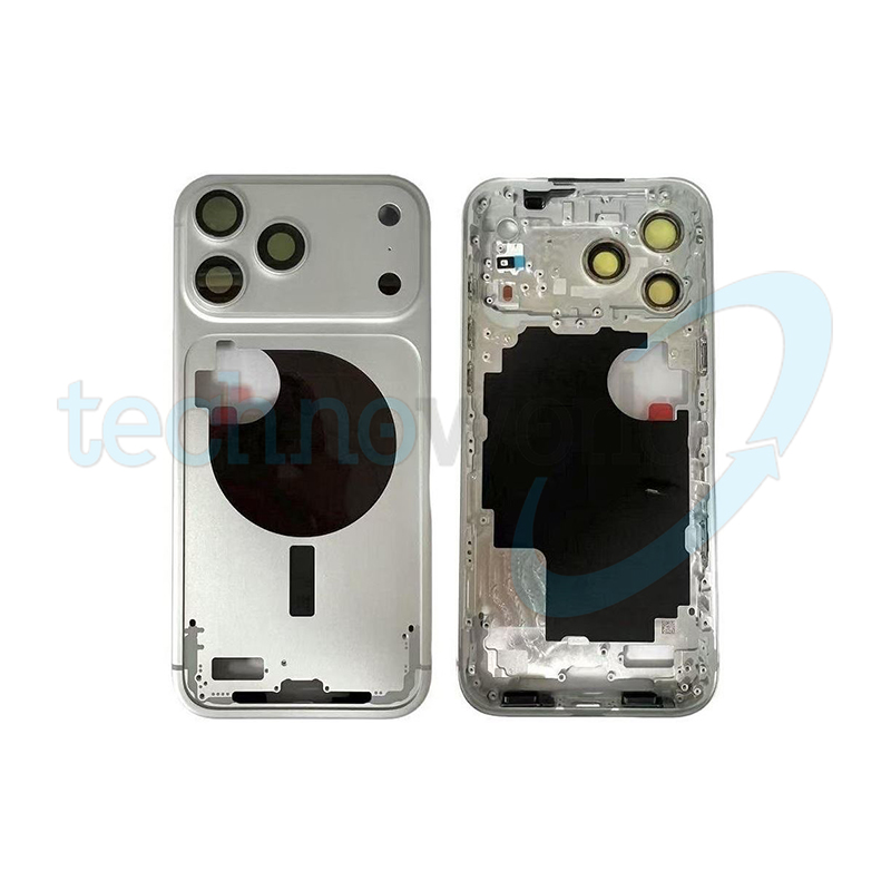 Telaio Centrale iPhone 17 Pro Max Silver - (Con Flat Tasto Camera)